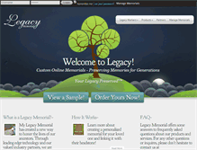 Tablet Screenshot of mylegacymemorial.com